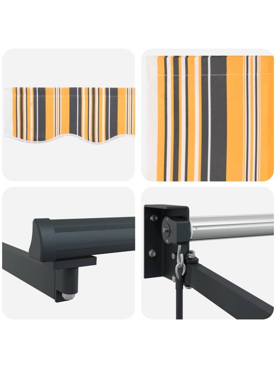Sissetõmmatav varikatus striped mitmevärviline 450 × 300 cm