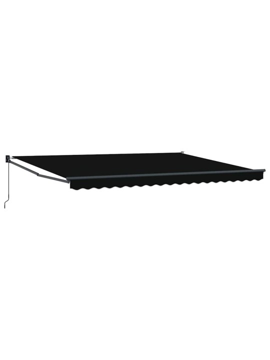 Sissetõmmatav varikatus must 450 × 300 cm polüester, metall