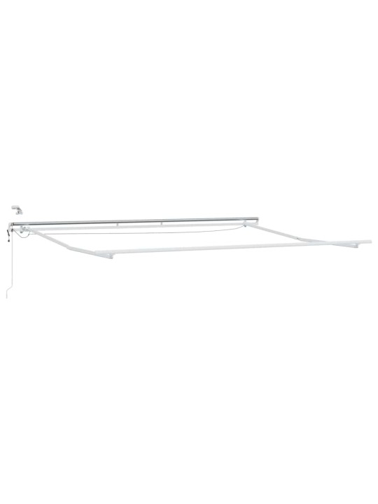 Sissetõmmatav varikatus valge 450 × 300 cm kangas, metall