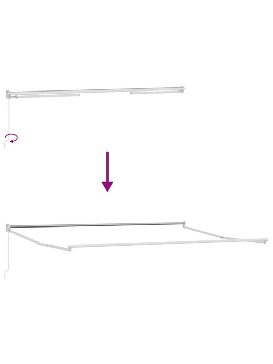 Varikatus valge 4,5 × 3 m polüester ja metall