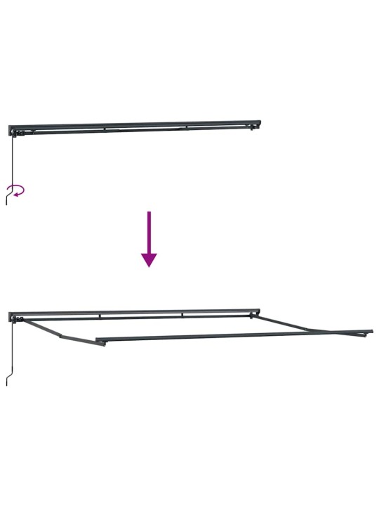 Sissetõmmatav varikatus valge 450x300 cm kangas