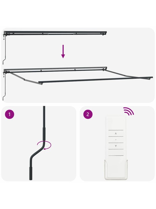 Sissetõmmatav varikatus valge 450x300 cm kangas