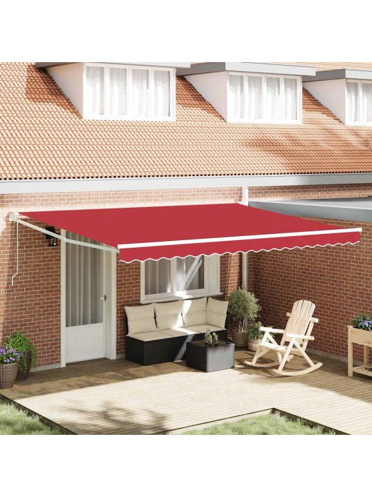 Varikatus punane 4,5 × 3 m polüester ja metall