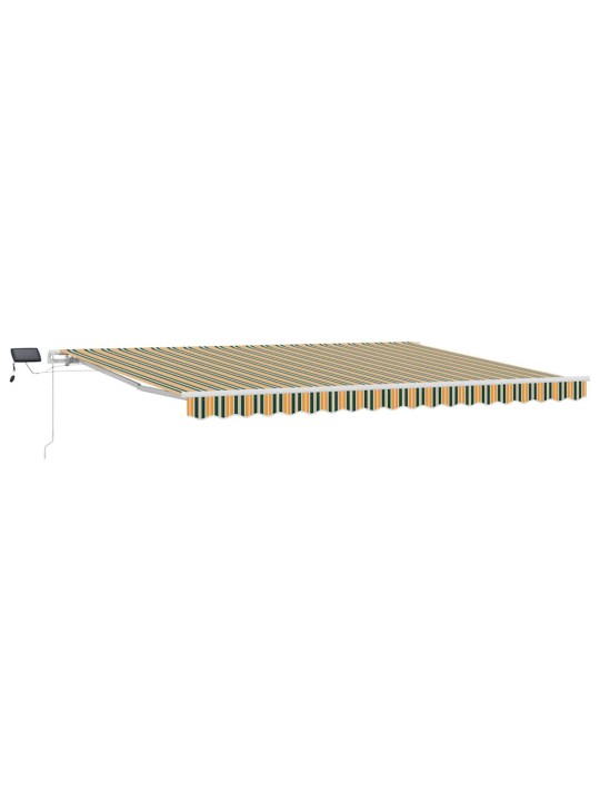 Sissetõmmatav varikatus 450 × 300 cm roheline ja kollane