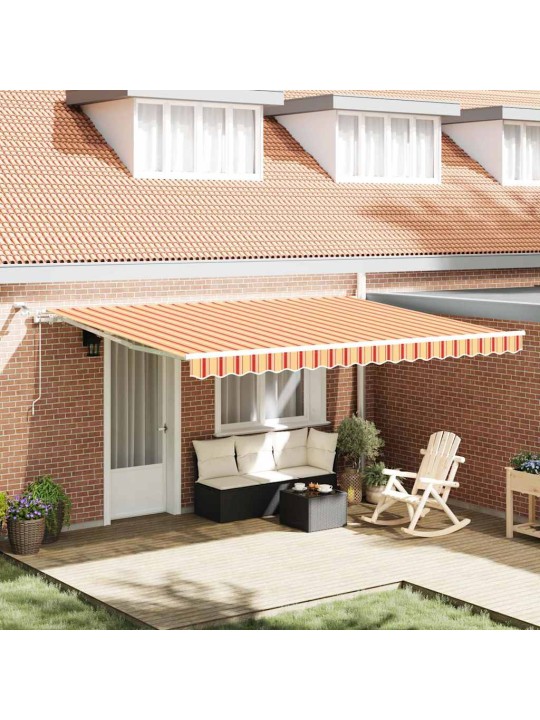 Sissetõmmatav varikatus kollane, oranž 450 × 350 cm