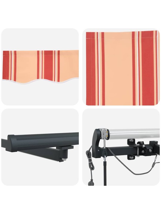 Sissetõmmatav varikatus kollane ja oranž 450 × 350 cm kangas