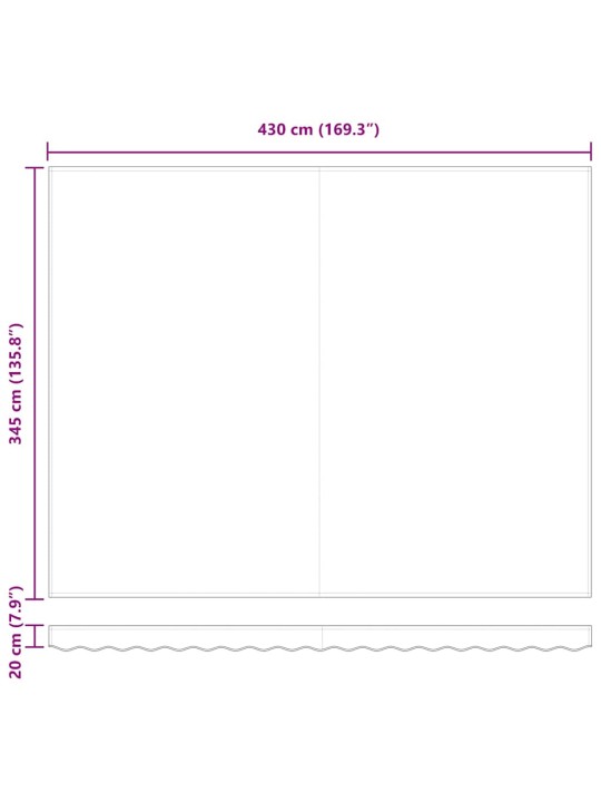 Varikatus punane ja valge 4,5 × 3,5 m polüester ja metall