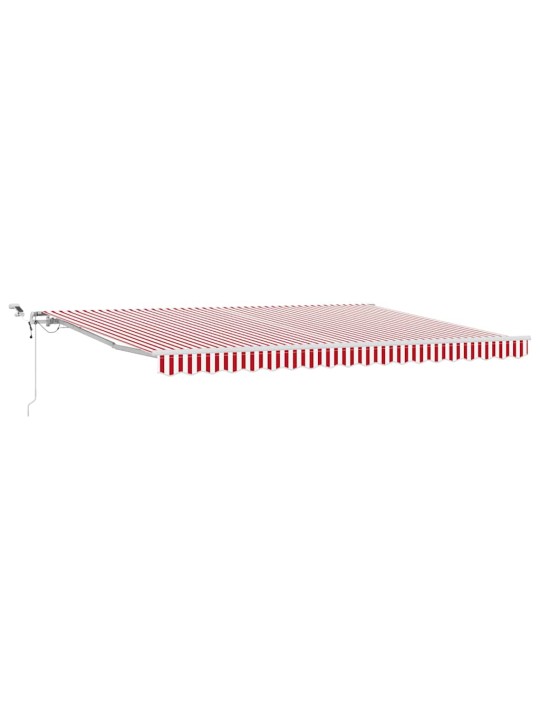 Sissetõmmatav varikatus punane, valge 450 × 350 cm
