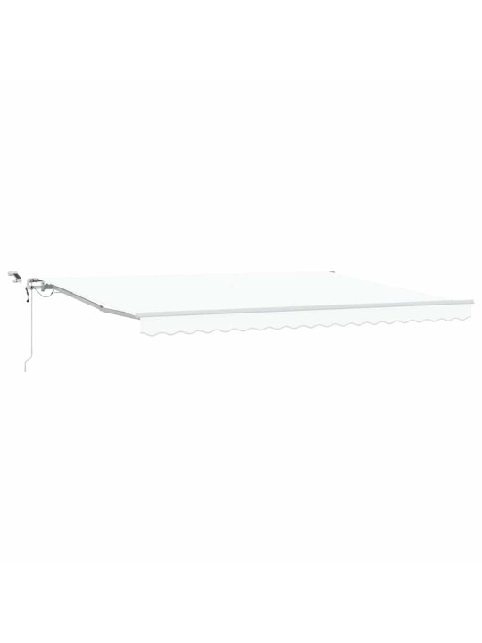 Sissetõmmatav varikatus valge 450 × 350 cm kangas, metall