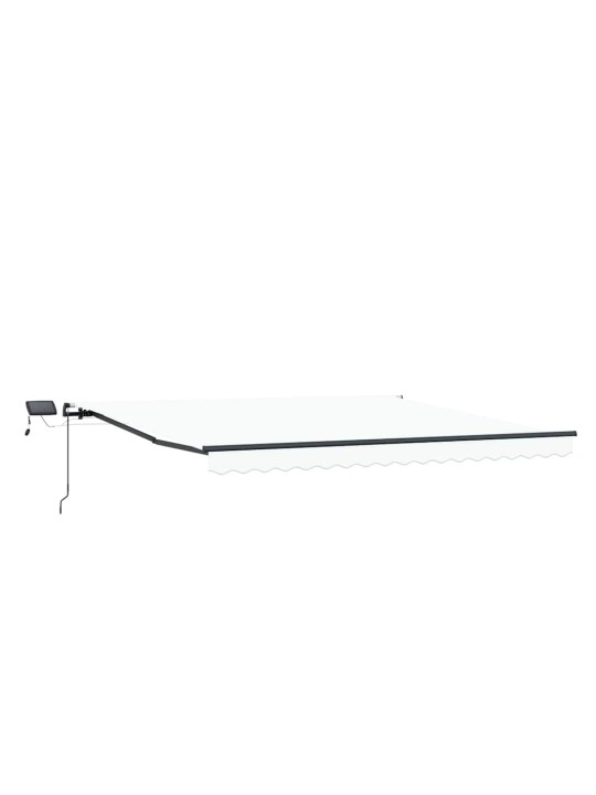 Sissetõmmatav varikatus valge 450 × 350 cm kangas