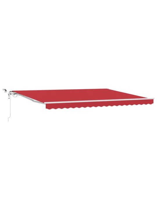 Sissetõmmatav varikatus punane 450 × 350 cm kangas, metall