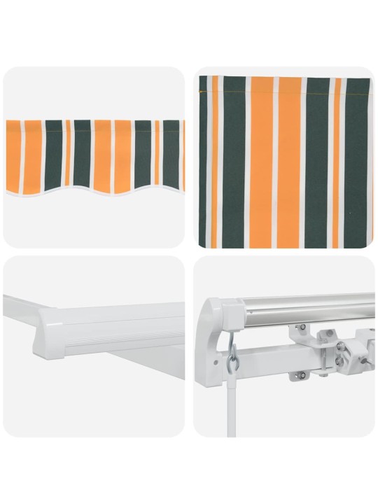 Sissetõmmatav varikatus kollane 450 × 350 cm kangas, metall