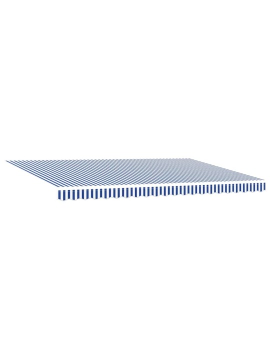 Sissetõmmatav varikatus sinine ja valge 500x300 cm kangas