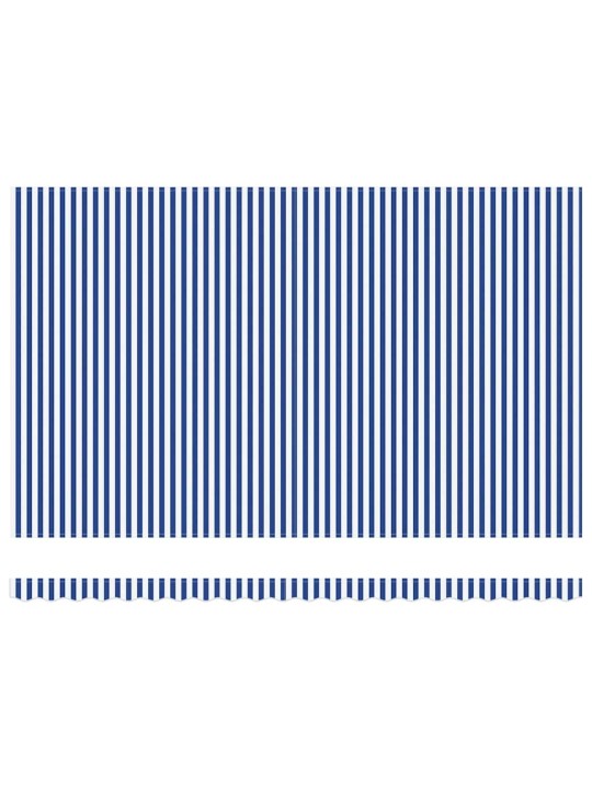 Sissetõmmatav varikatus sinine ja valge 500x300 cm kangas