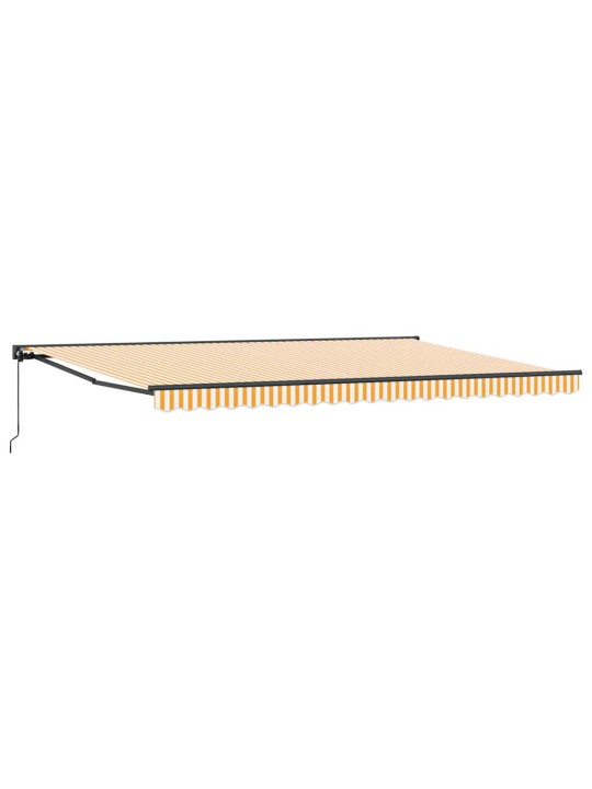 Sissetõmmatav varikatus oranž ja valge 500x300 cm kangas