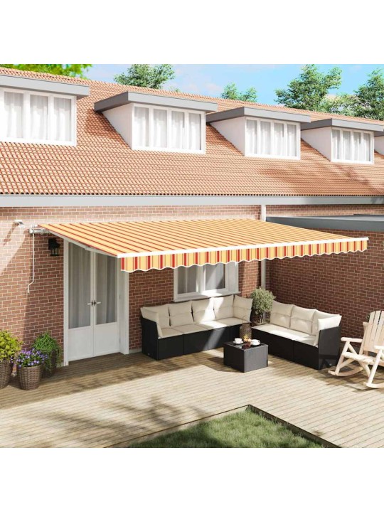 Sissetõmmatav varikatus kollane, oranž 500 × 300 cm