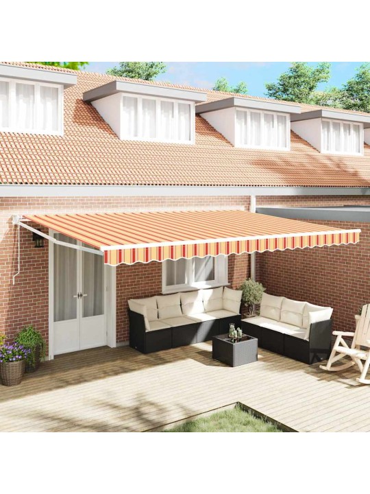 Sissetõmmatav varikatus kollane, oranž 500 × 300 cm