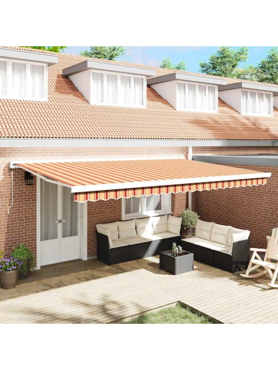 Sissetõmmatav varikatus kollane ja oranž 500 × 300 cm