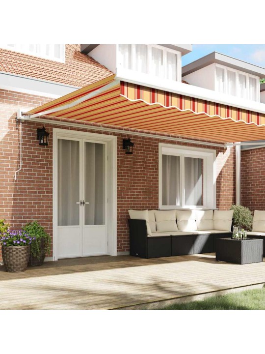 Sissetõmmatav varikatus kollane ja oranž 500 × 300 cm