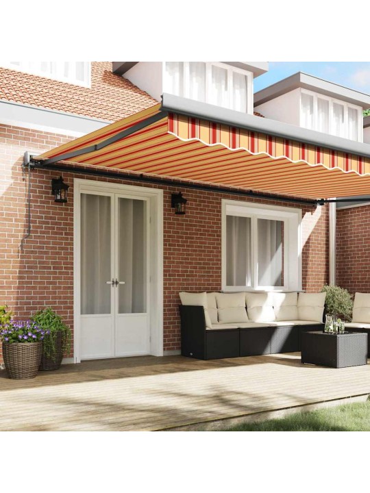 Sissetõmmatav varikatus kollane ja oranž 500 × 300 cm