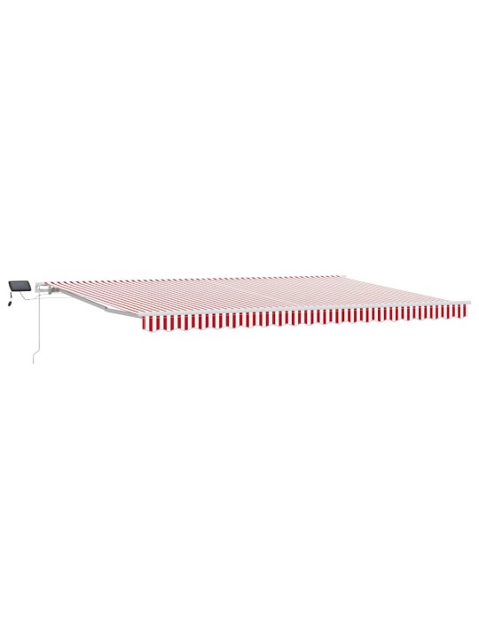 Sissetõmmatav varikatus 500 × 300 cm punane ja valge