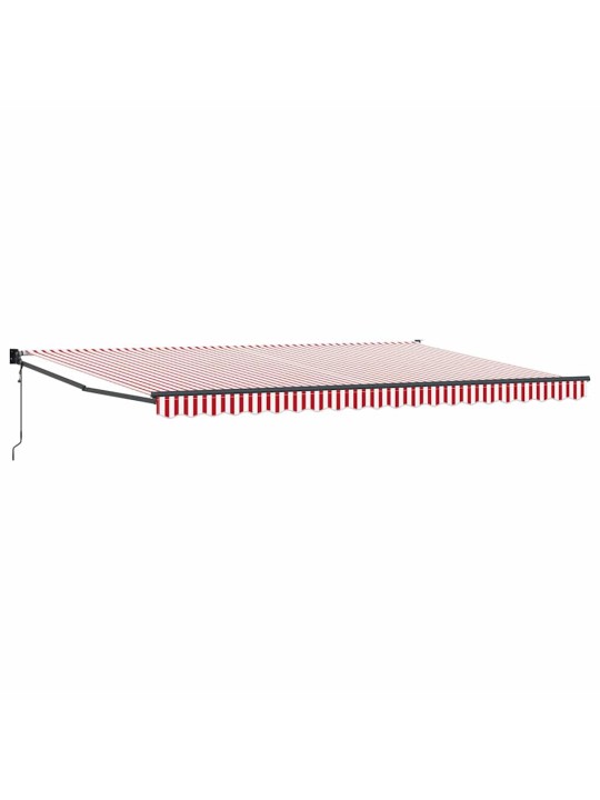 Sissetõmmatav varikatus punane, valge 500 × 300 cm