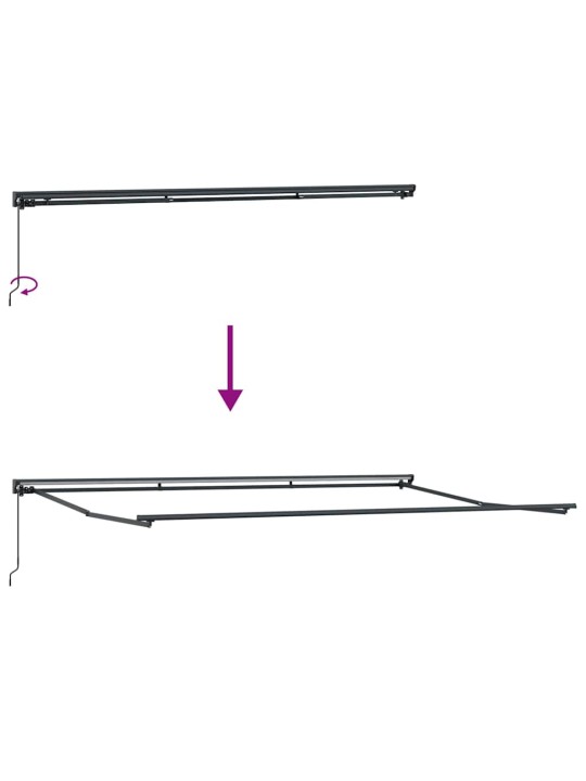 Sissetõmmatav varikatus mitmevärviline triip 500x300 cm