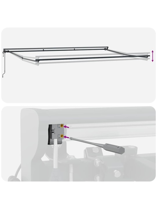Sissetõmmatav varikatus mitmevärviline triip 500x300 cm