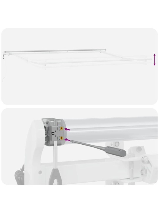 Sissetõmmatav varikatus 500 × 300 cm must