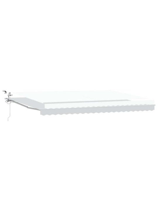 Sissetõmmatav varikatus valge 500 × 300 cm kangas, metall