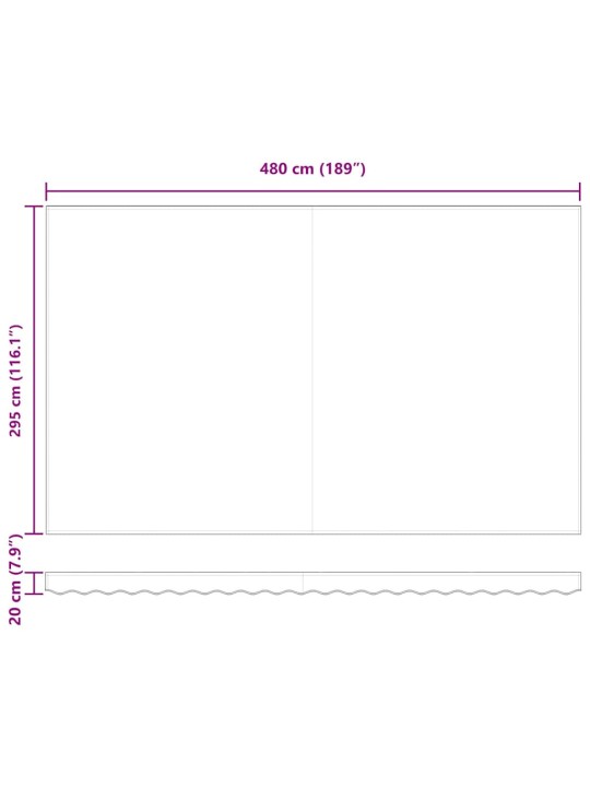 Varikatus manuaalne valge 500 × 300 cm kangas