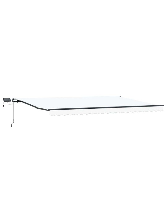 Sissetõmmatav varikatus valge 500 × 300 cm kangas