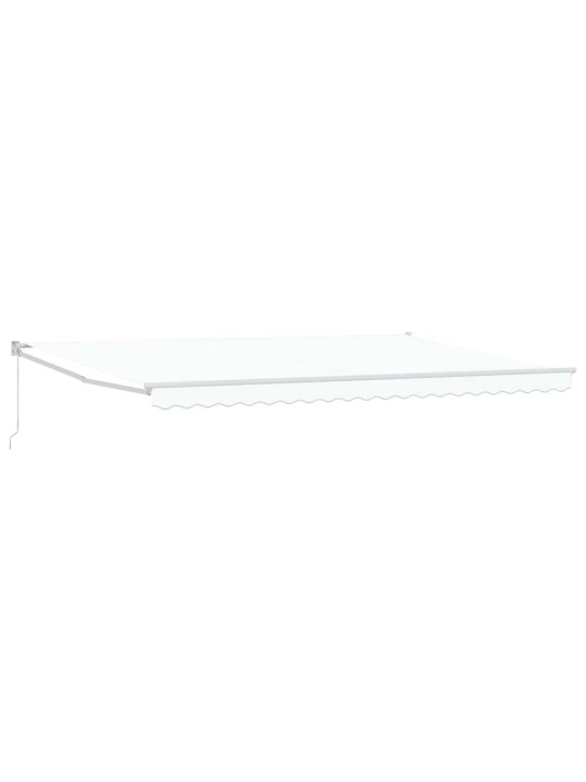 Sissetõmmatav varikatus valge 500 × 300 cm kangas, metall