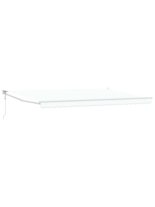 Sissetõmmatav varikatus valge 500 × 300 cm kangas, metall