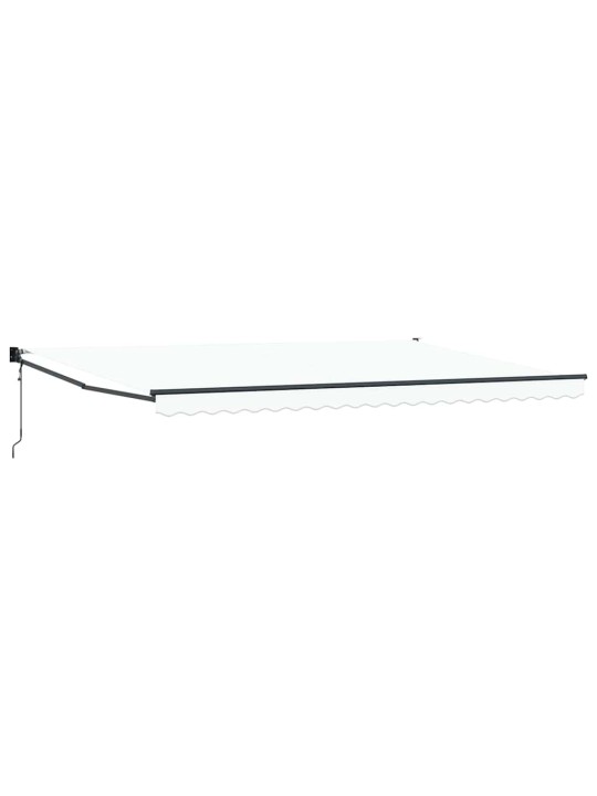 Sissetõmmatav varikatus valge 500 × 300 cm kangas, metall