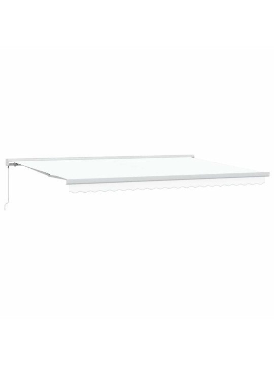 Sissetõmmatav varikatus valge 500 × 300 cm kangas, metall
