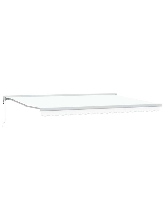 Sissetõmmatav varikatus valge 500 × 300 cm kangas, metall