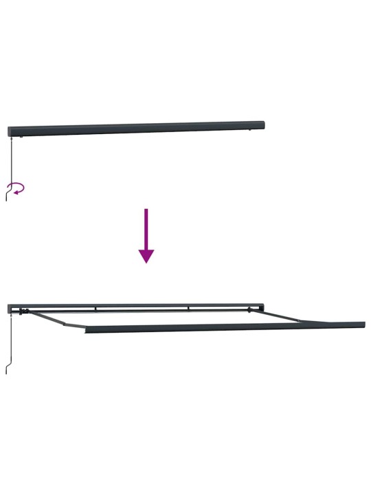 Sissetõmmatav varikatus valge 500 × 300 cm kangas, metall