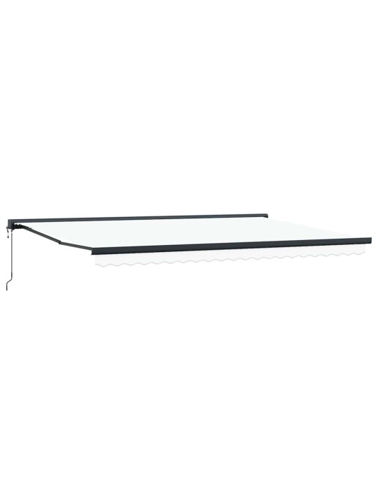 Sissetõmmatav varikatus valge 500 × 300 cm kangas, metall