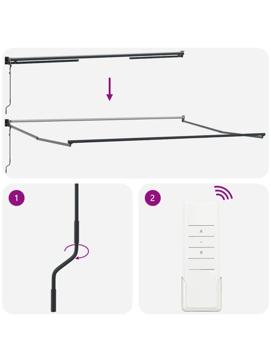Sissetõmmatav varikatus punane 500 × 300 cm polüester, metall
