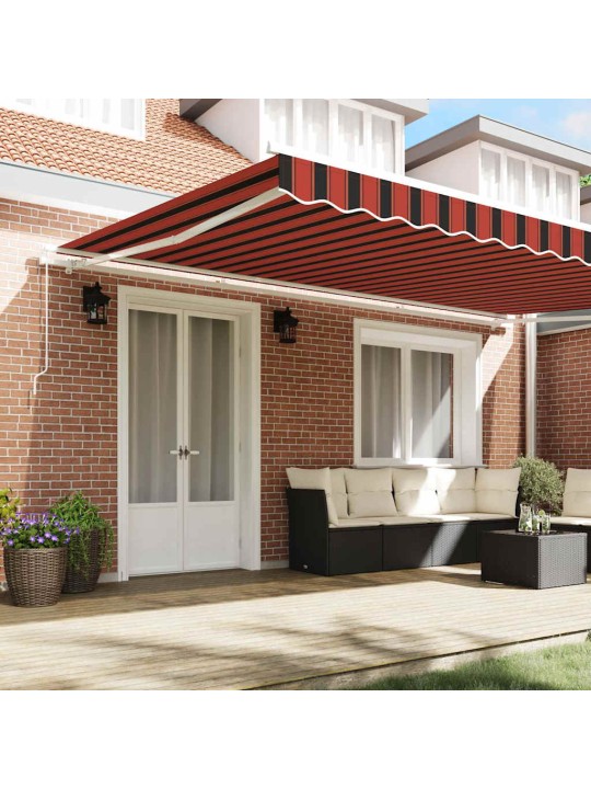 Sissetõmmatav varikatus striped oranž, pruun 500 × 300 cm