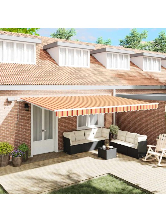 Sissetõmmatav varikatus with 500 × 350 cm kollane ja oranž