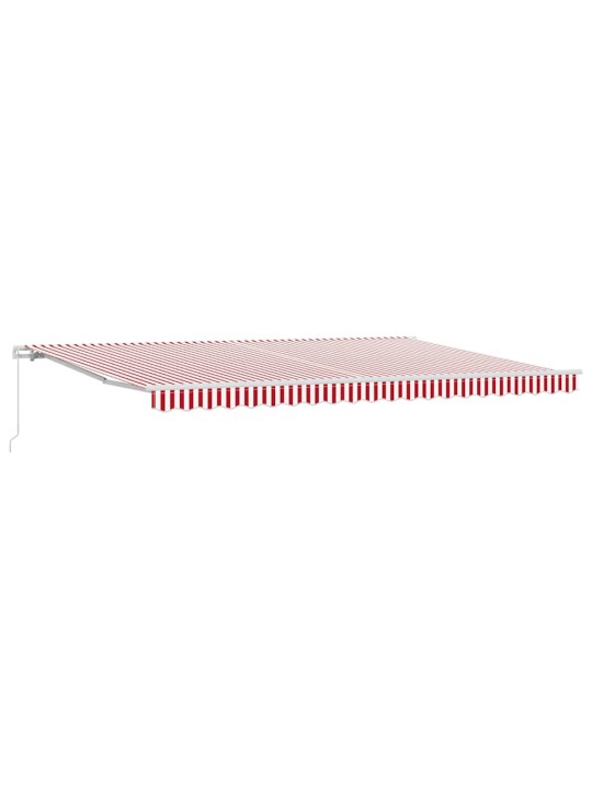 Sissetõmmatav varikatus striped punane, valge 500 × 300 cm