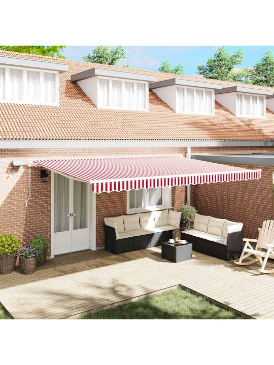 Sissetõmmatav varikatus with 500 × 350 cm punane ja valge