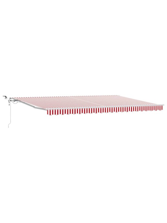 Sissetõmmatav varikatus punane, valge 500 × 350 cm