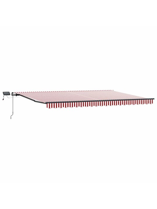 Sissetõmmatav varikatus punane ja valge 500 × 350 cm kangas