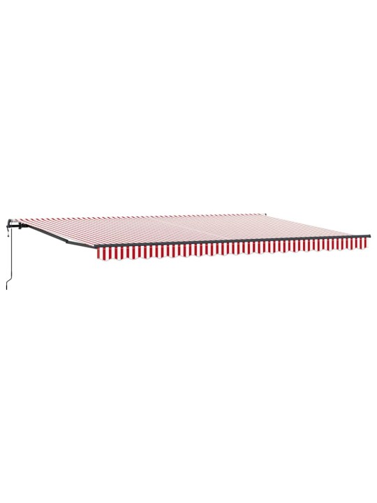 Sissetõmmatav varikatus punane ja valge 500 × 350 cm kangas