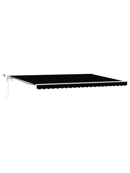 Sissetõmmatav varikatus must 500 × 350 cm kangas, metall