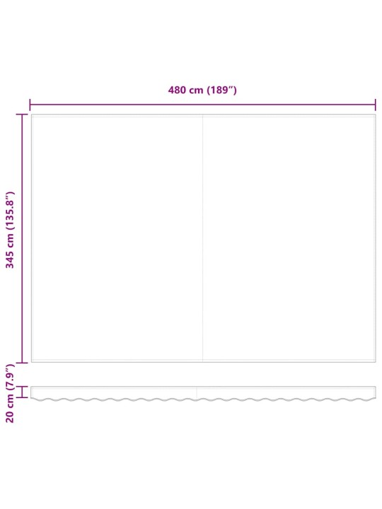 Varikatus manuaalne must 500 × 350 cm kangas