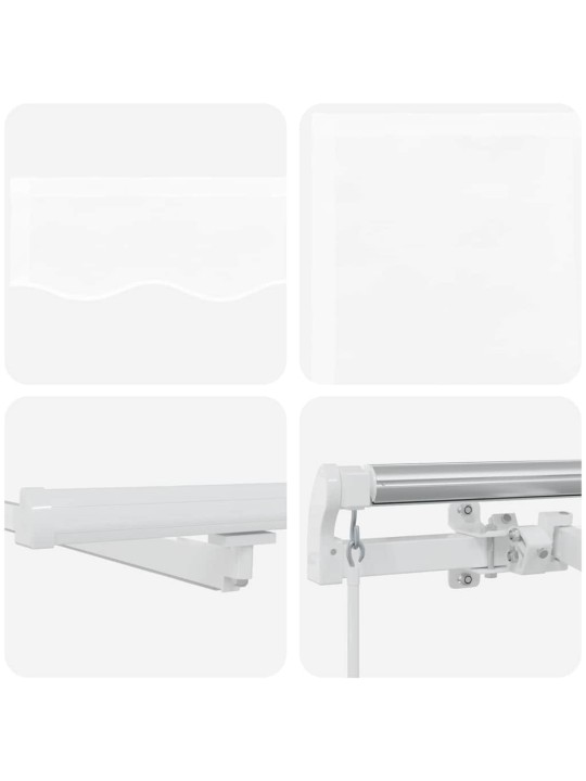 Sissetõmmatav varikatus with manuaalne 500 × 350 cm valge